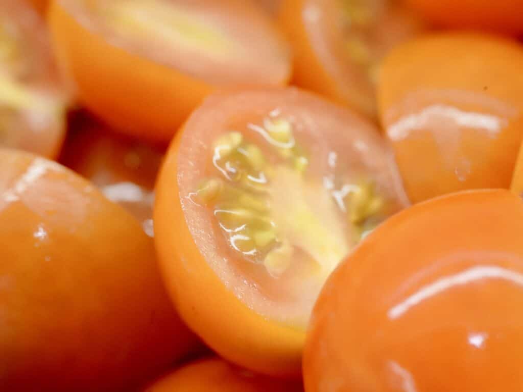 Sliced tomatoes.
